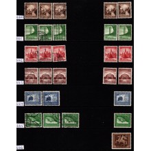 1938-45 Tysk Rige - Andel af større samling på 36 stk.  løse sorte indstikssider -  AFA 660-904 - Velfyldt og flere eksemplarer af hvert mærke - Stemplet og ustemplet nogle postfriske.